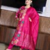 Magenta pink 3 piece silk blend women's suit with dupatta – premium ethnic wear, sizes M to XXL