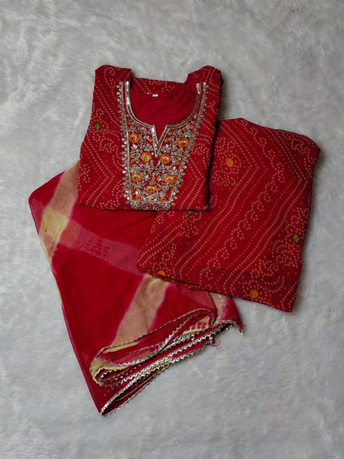 Golden Grace Deep Maroon Suit with Golden Embroidery