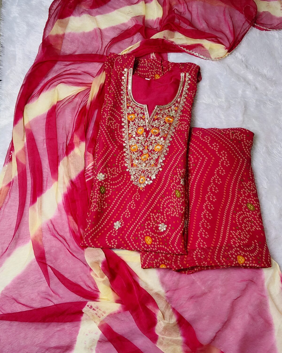Golden Grace Deep Maroon Suit with Golden Embroidery