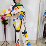 Trendy Abstract Print Co-ord Set for Women | Premium Soft Fabric Two-Piece Set (Available in 2 Colors) | Free Size M(38) – 5XL(48)