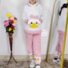 women wearing ultra-soft fleece winter co-ord set with hooded top and pants