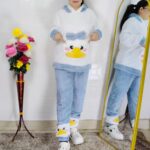 women wearing ultra-soft fleece winter co-ord set with hooded top and pants