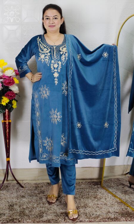 premium velvet winter suit set for women