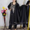 luxury velvet winter suit set for women
