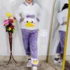 women wearing ultra-soft fleece winter co-ord set with hooded top and pants