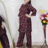 Elegant pashmina printed co-ord set for women with floral design winter wear two piece outfit
