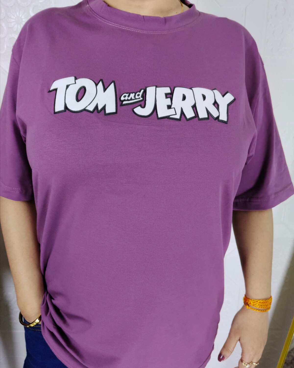 Women printed lycra casual t-shirt with graphic design