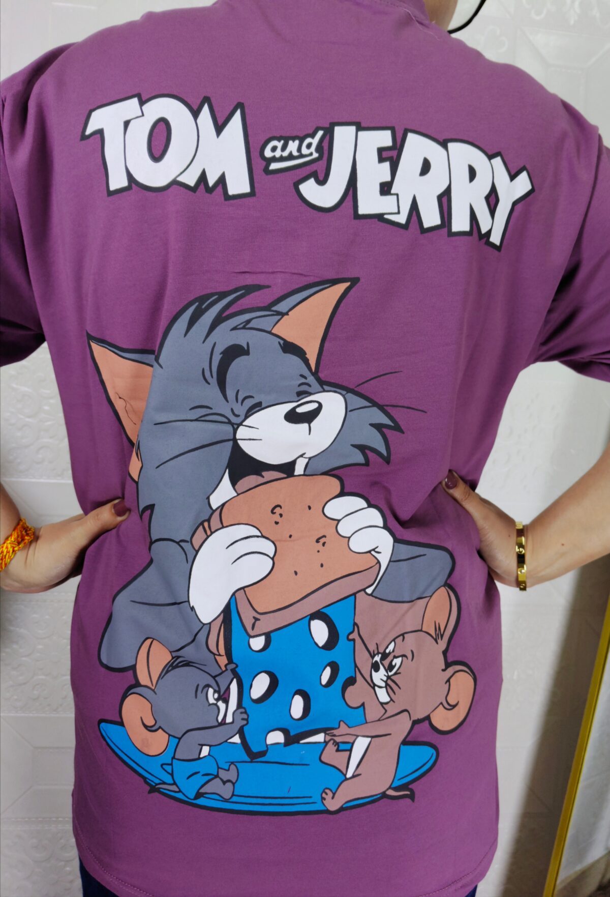 Women printed lycra casual t-shirt with graphic design