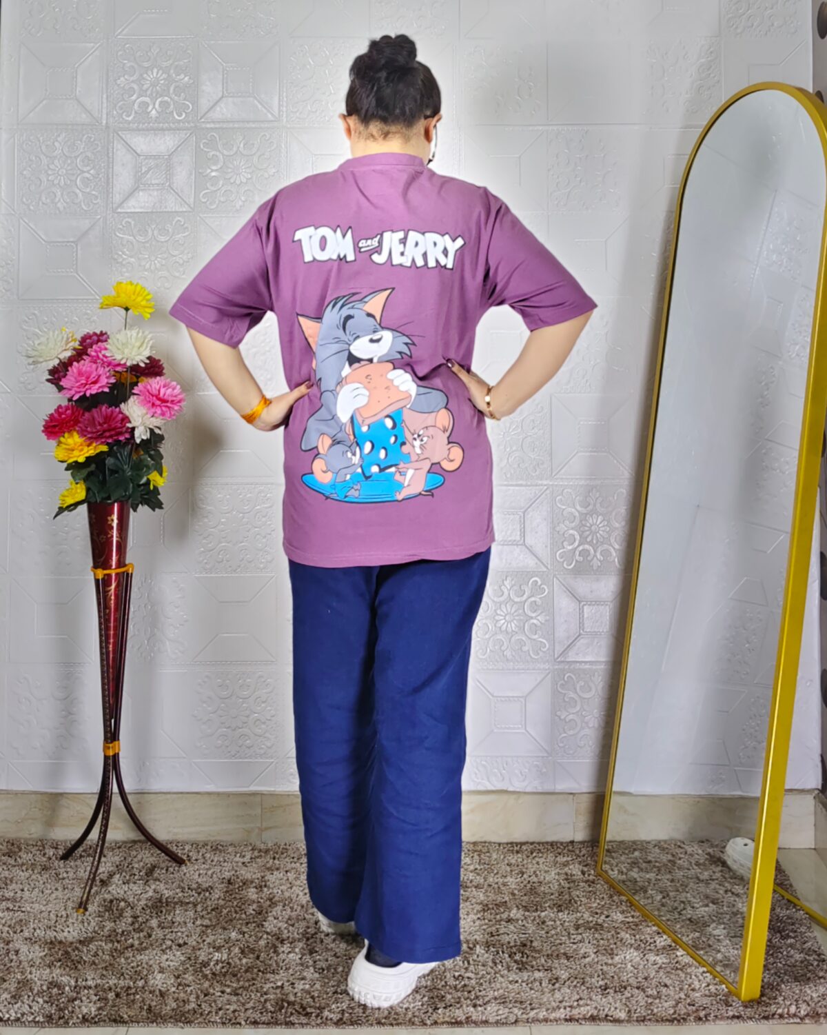 Women printed lycra casual t-shirt with graphic design