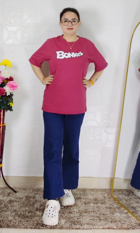 Women printed lycra casual t-shirt with graphic design