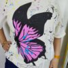Women printed lycra casual t-shirt with graphic design