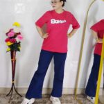 Women Printed Lycra T-Shirt – Stretchable Casual Top (Pink Color), Free Size M(38) - XL(42)