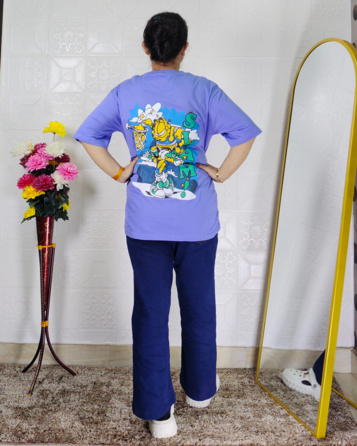 Women printed lycra casual t-shirt with graphic design