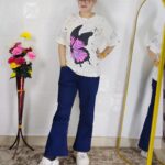 Women Printed Lycra T-Shirt – Stretchable Casual Top (Off White Color), Free Size M(38) - XL(42)