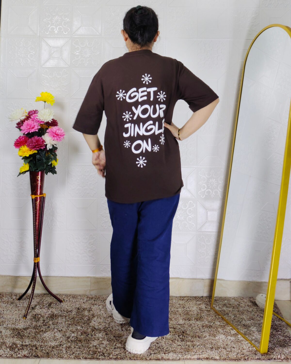 Women printed lycra casual t-shirt with graphic design