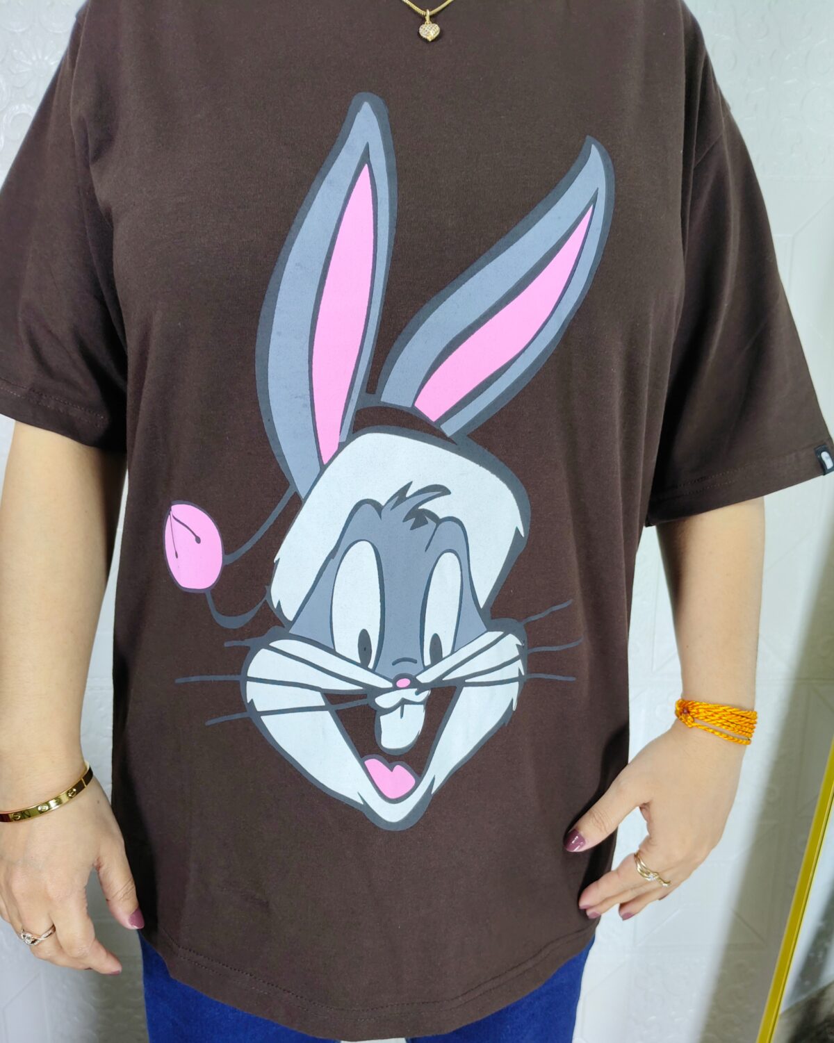 Women printed lycra casual t-shirt with graphic design