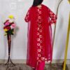 Pink burfi geometric printed rayon cotton 3 piece suit set for women