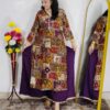 Wine patchwork printed rayon cotton 2 piece suit set for women with divider pants
