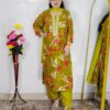 Women floral printed rayon cotton suit set with matching dupatta