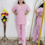 Women printed night suit set in premium hosiery cotton with cute pattern design (Available in 5 Colors) | Free Size M(38) – XL(42)