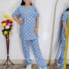 Women printed night suit set in premium hosiery cotton with cute pattern design