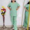 Women printed night suit set in premium hosiery cotton with cute pattern design
