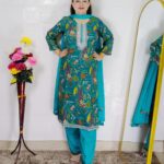 Rama Green Printed 3 Piece Suit – Festive & Casual Wear – Cotton Rayon Fabric – Women
