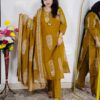 mustard premium cotton suit set for women