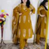 mustard premium cotton suit set for women