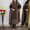 Brown Premium Cotton Printed 3 Piece Suit Set for Women with Matching Dupatta and Pant | Fashionkey By Pari