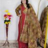 Maroon Premium Dabu Cotton Suit Set for Women