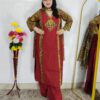 Maroon Premium Dabu Cotton Suit Set for Women
