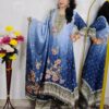 Blue Floral Printed 3 Piece Suit Set for Women