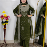Green Bandhni 3 Piece Suit Set for Wome